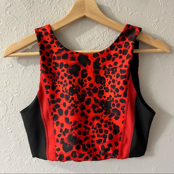 NEW Betsey Johnson Water Leopard Striped Longline Bra Poppy S - Picture 4 of 10